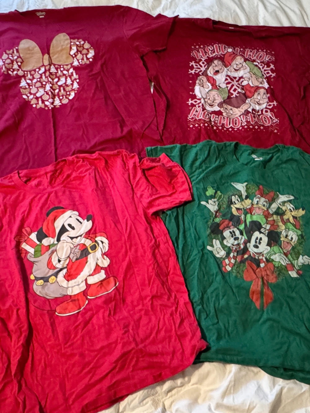 XL-XXL Disney Christmas - Mickey, Dwarfs, Minnie, Goofy t-shirt bundle - Holiday